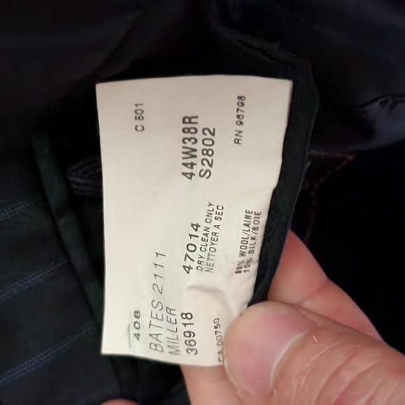 44w Coppley Suit 90% Wool 10% Silk Made in Canada Ermenegildo Zegna Fabric - Picture 4 of 4